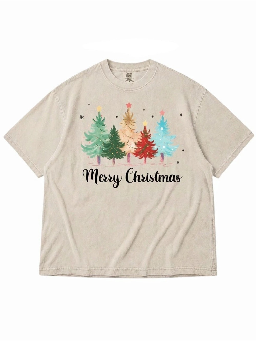 Comfort Colors Christmas Graphic Short Sleeve Tee in Ivory
